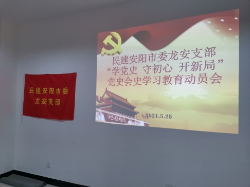 安陽民建龍安支部多措并舉扎實開展黨史會史學習教育活動