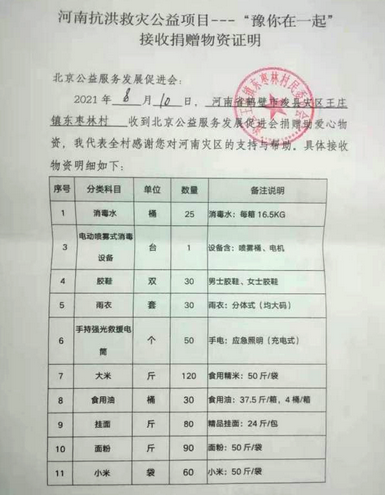 北京公益服務發展促進會為河南浚縣災后援助紀實