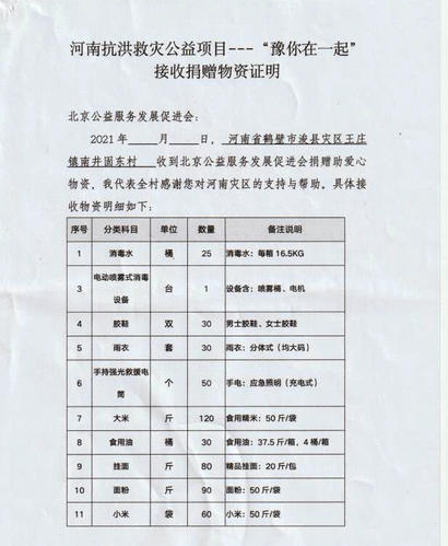 北京公益服務發展促進會為河南浚縣災后援助紀實