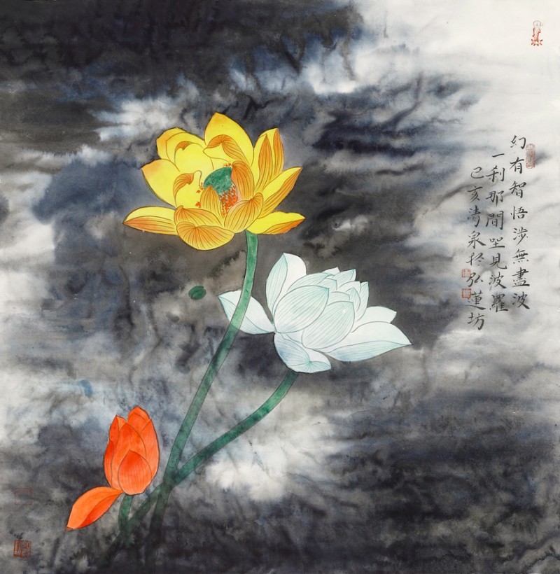 點擊打開原圖 畫家林清泉與他的禪意荷花