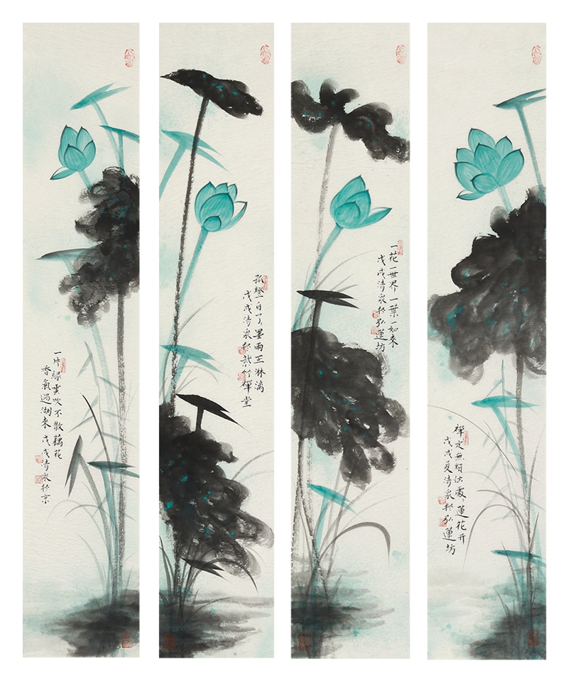 點擊打開原圖 畫家林清泉與他的禪意荷花